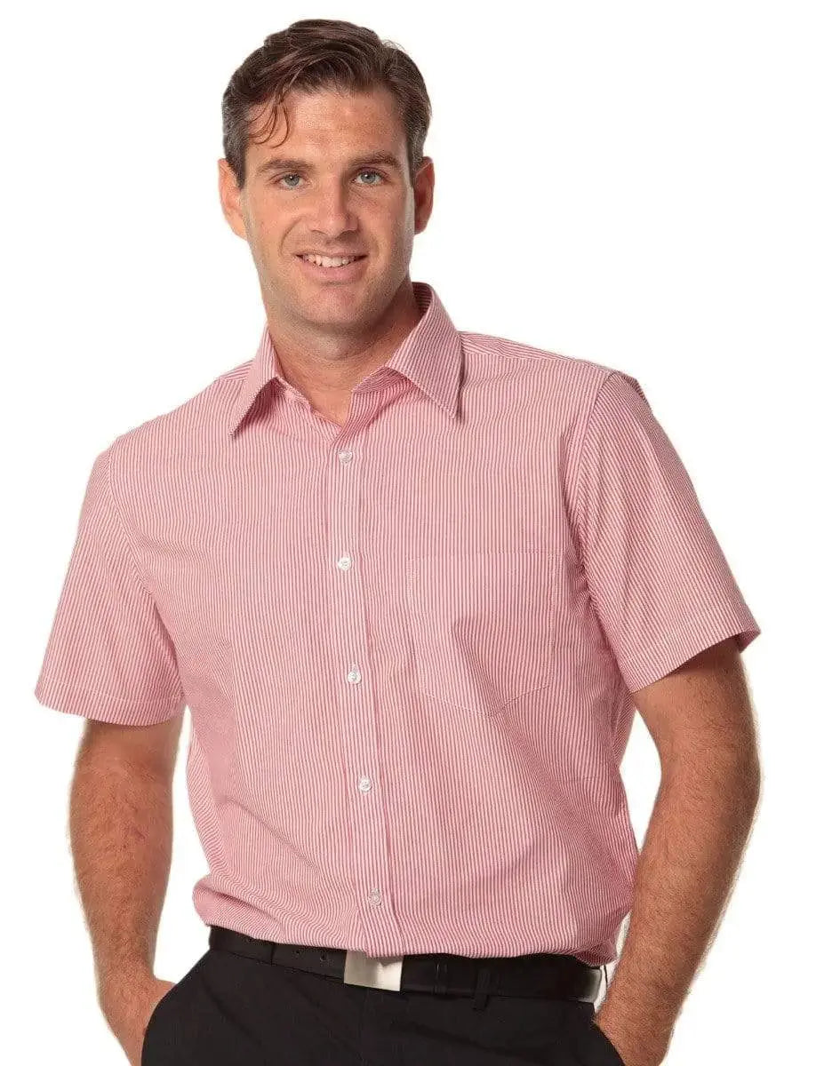 BENCHMARK Men's Balance Stripe Short Sleeve Shirt M7231 Metro Workwear.